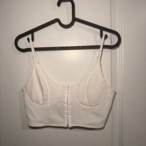 Superdown white bralette / crop top